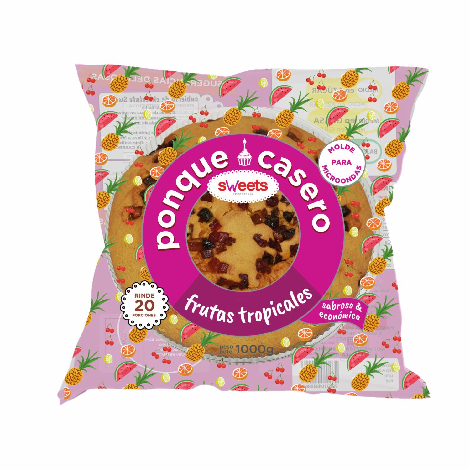 Ponqué Casero De Frutas Tropicales Grande SWEETS 1000 G