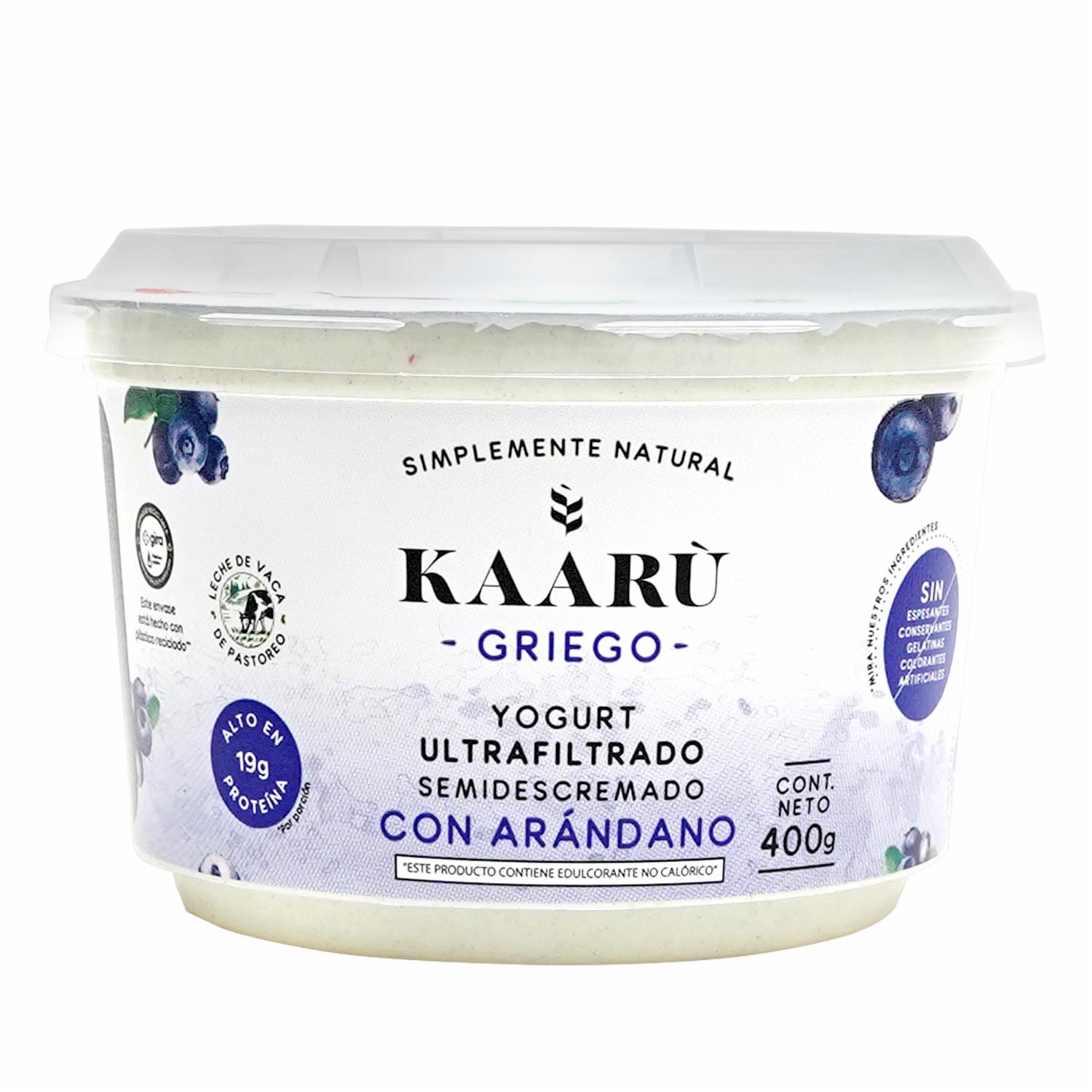Yogurt Griego Ultrafiltrado Semidescremado Con Arándono KAARÙ 400 G