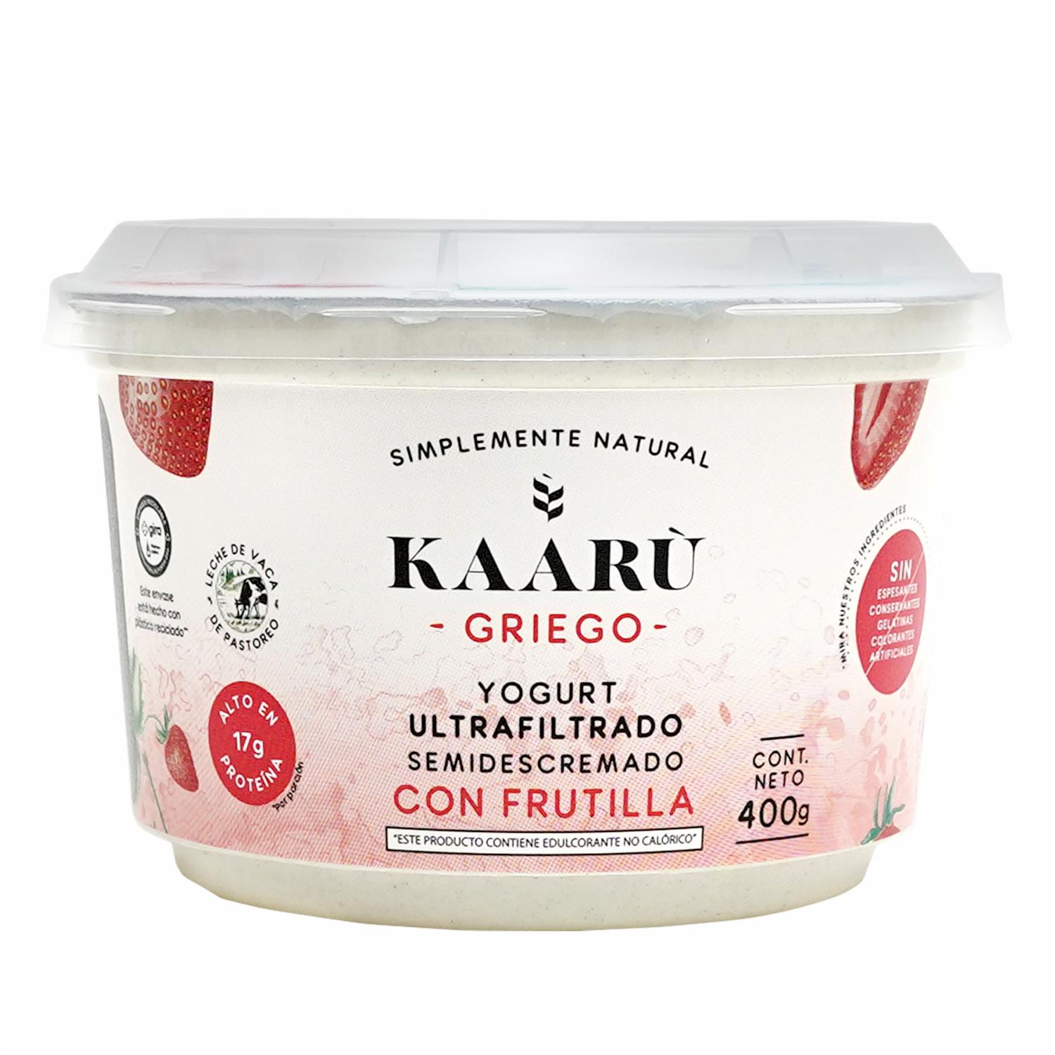 Yogurt Griego Ultrafiltrado Semidescremado Con Frutilla KAARÙ 400 G