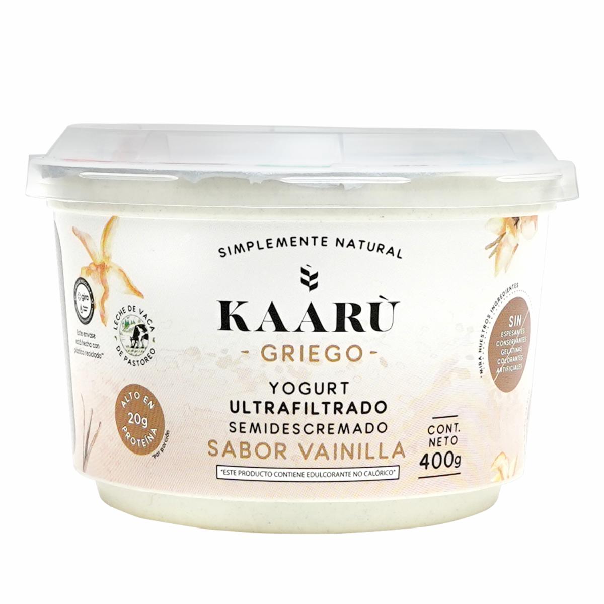 Yogurt Griego Ultrafiltrado Semidescremado Sabor Vainilla KAARÙ 400 G