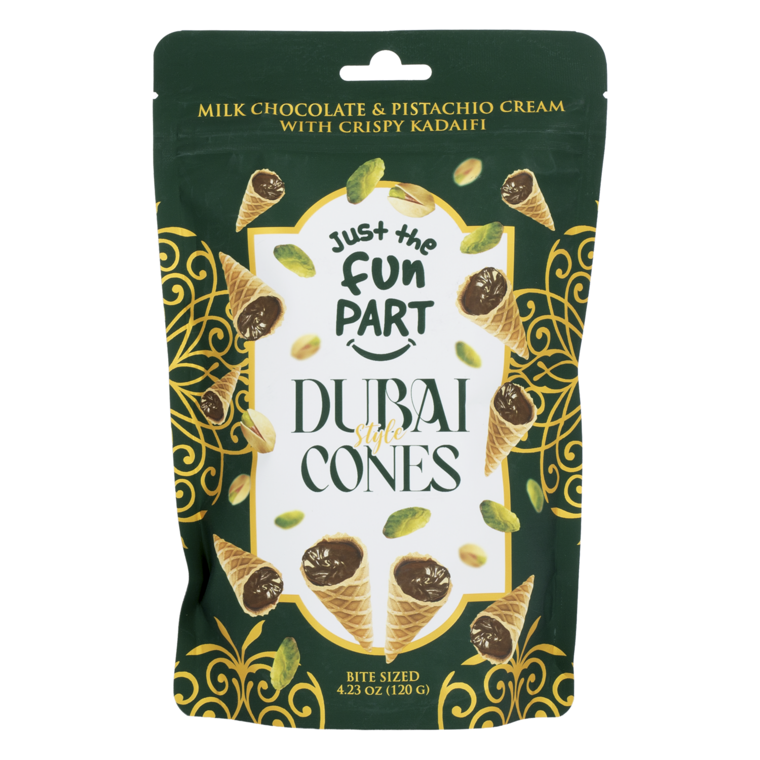 Conos De Dubai Choco Pistacho JUST THE FUN PART 120 G
