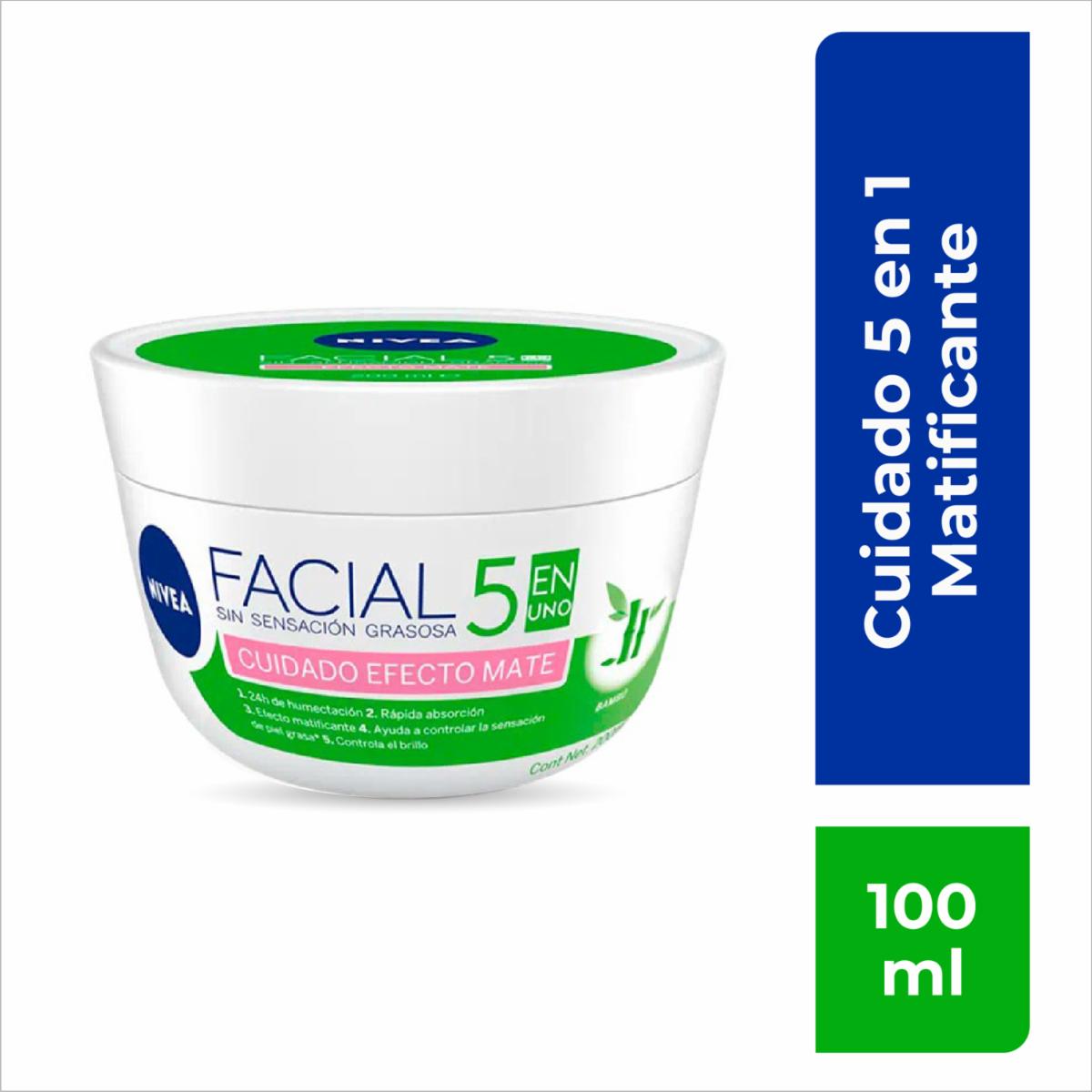 Crema Facial Efecto Mate Piel Grasa 5 En 1 NIVEA 100 Ml