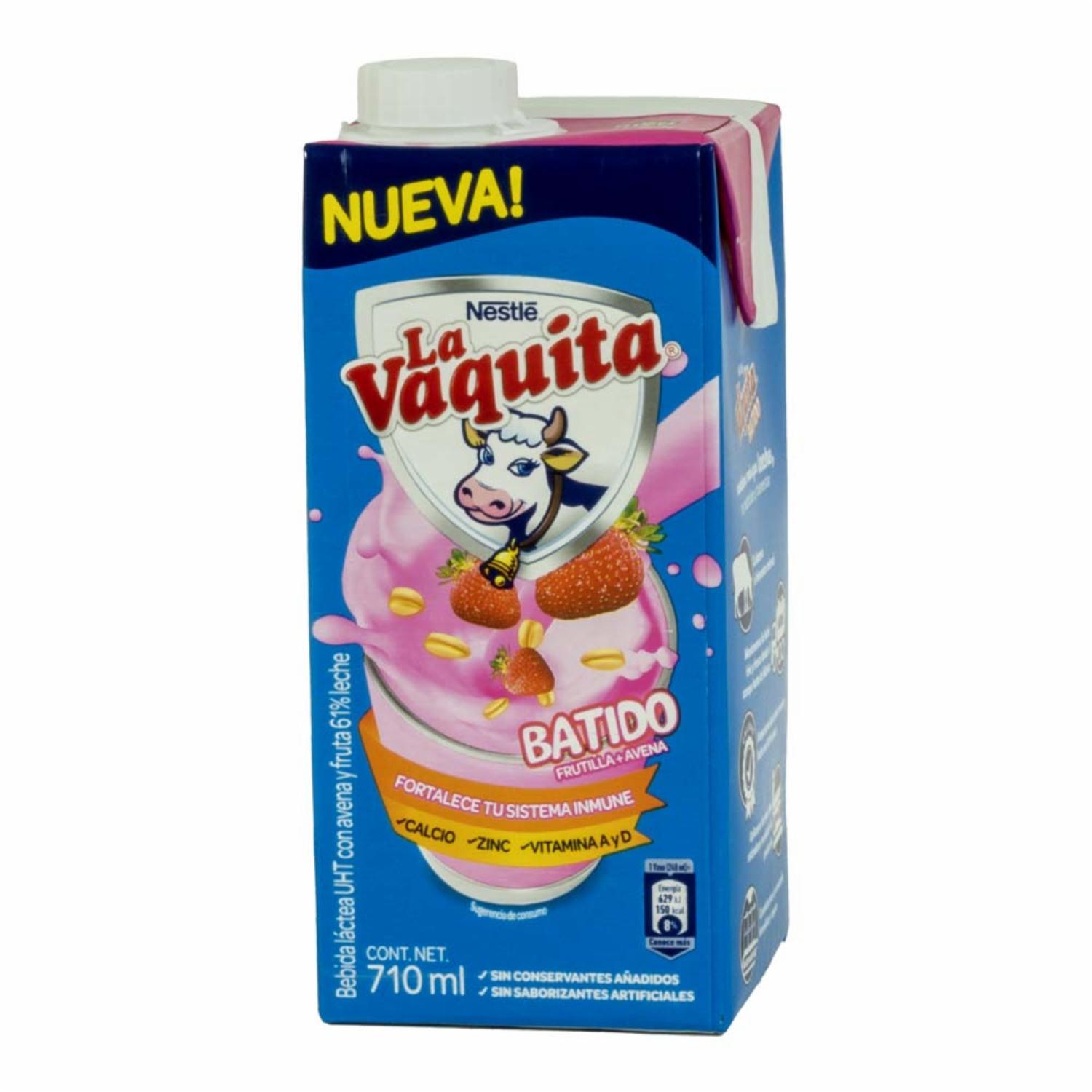 Bebida Láctea Con Avena Y Frutilla LA VAQUITA 710 Ml
