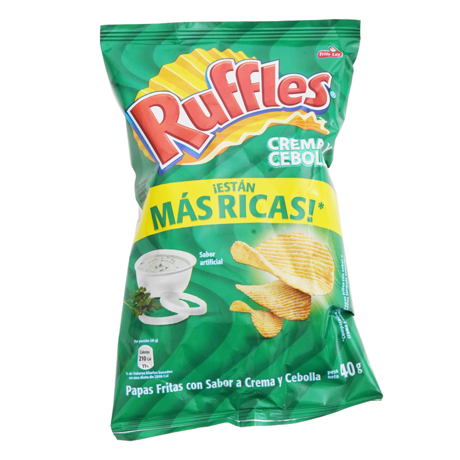 Papas Fritas Sabor A Crema Y Cebolla RUFFLES 40 G