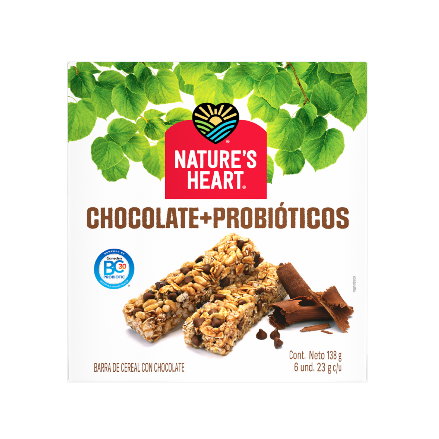 Barra Energética De Chocolate Con Probióticos NATURE´S HEART 138 G