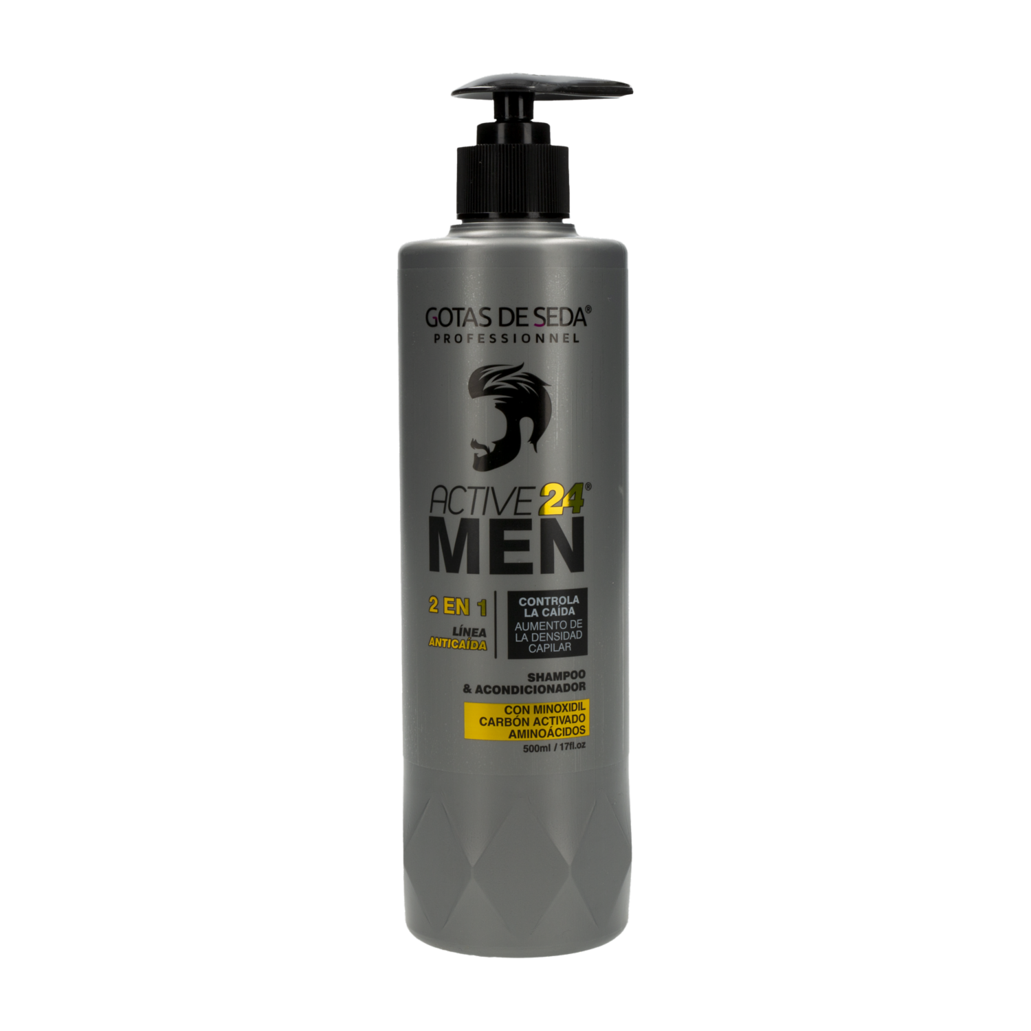 Shampoo Y Acondicionador 2 en 1 Control Caída Gotitas De Seda ACTIVE 24 MEN 500 Ml