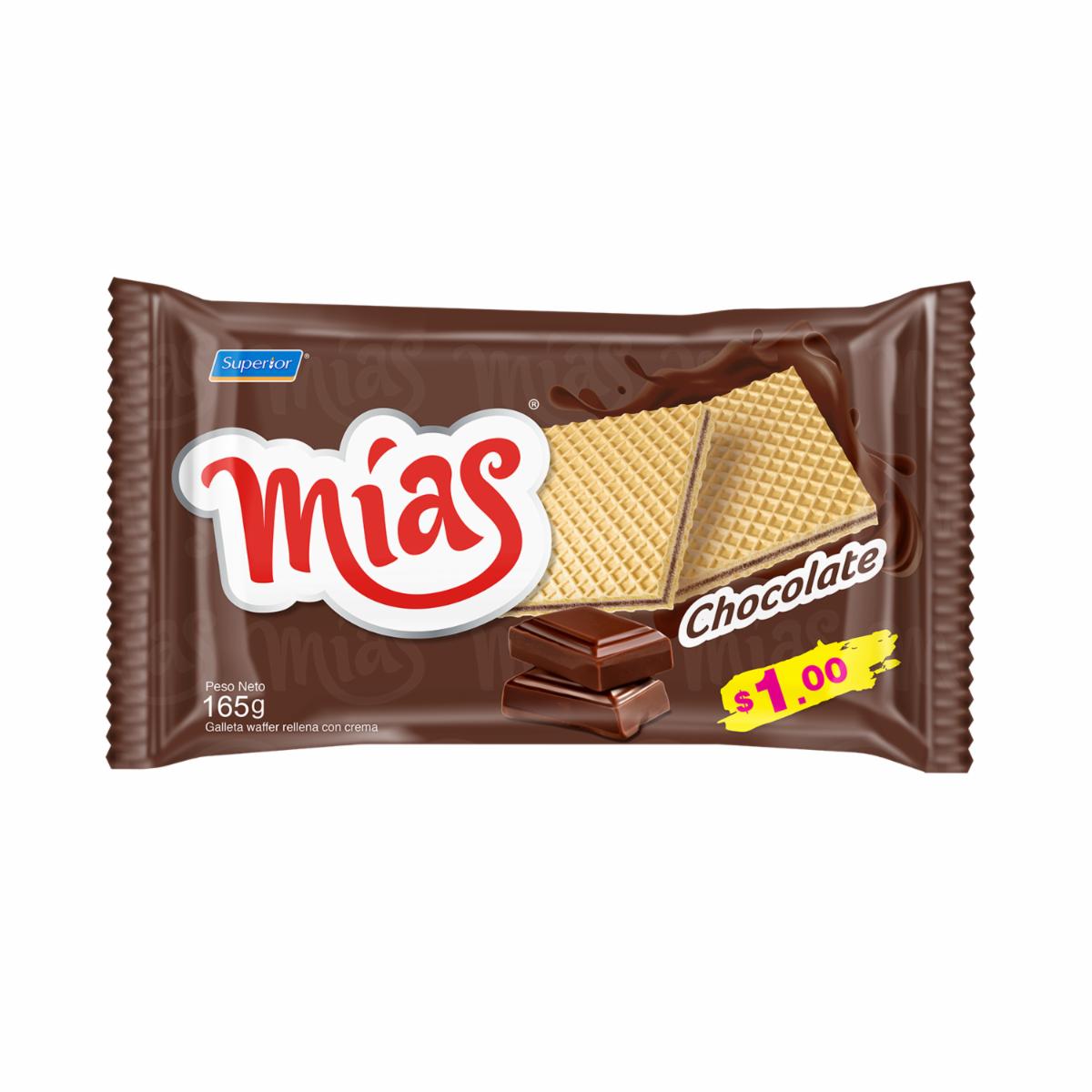 Galleta Wafer Sabor A Chocolate MÍAS 165 G