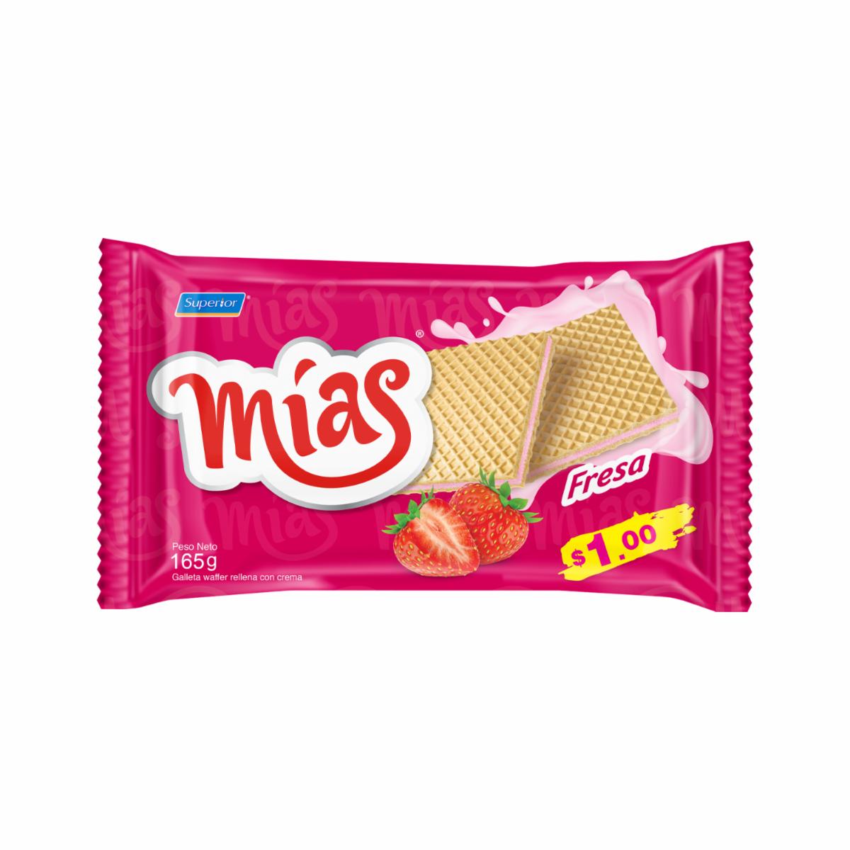 Galleta Wafer Sabor A Fresa MÍAS 165 G