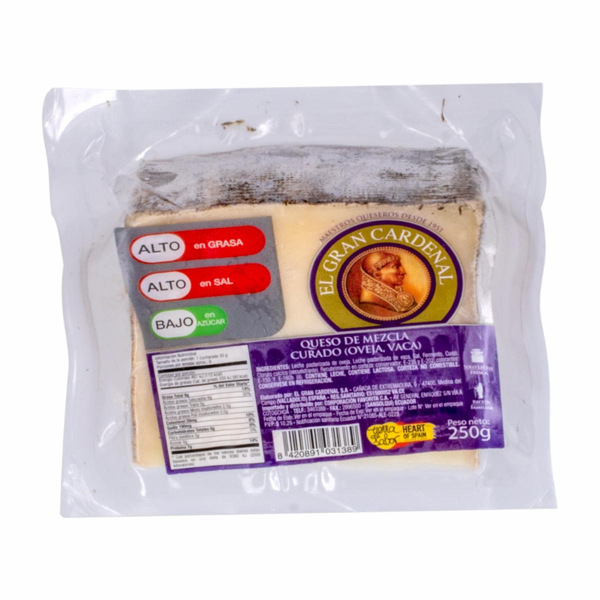 Queso De Oveja Y Vaca Curado EL GRAN CARDENAL 250 G