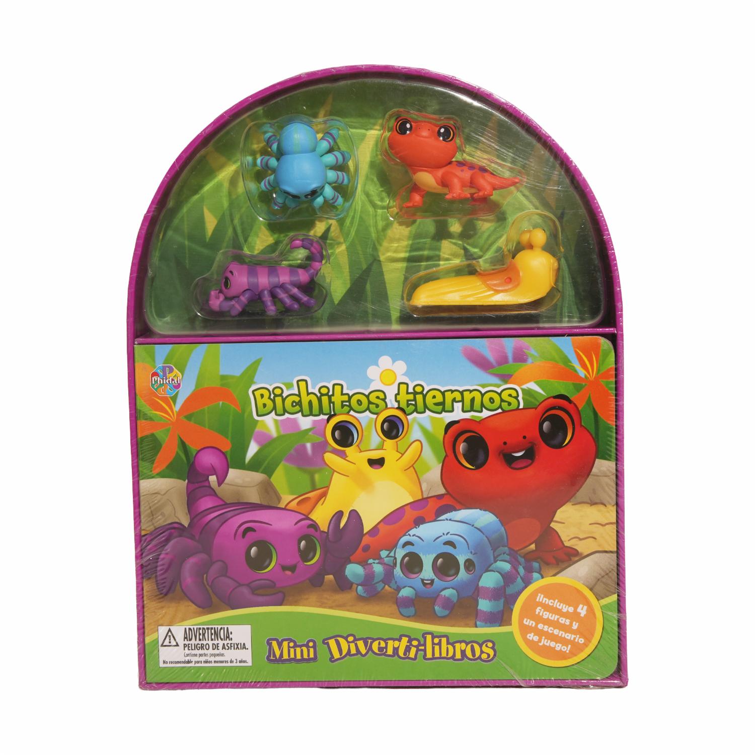 Libro Tiernas Criaturas Bichos Mini Divertilibros PHIDAL 15 Páginas