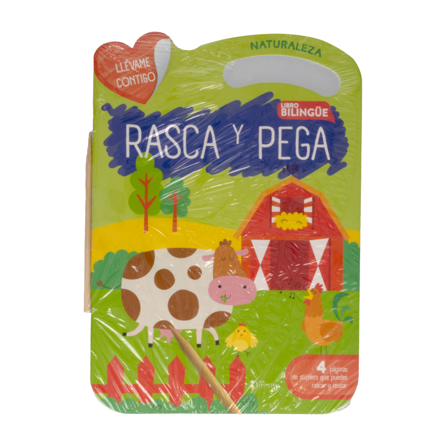 Libro Naturaleza Rasca Y Pega Colección Llévame Contigo SIN FRONTERAS 9 Páginas