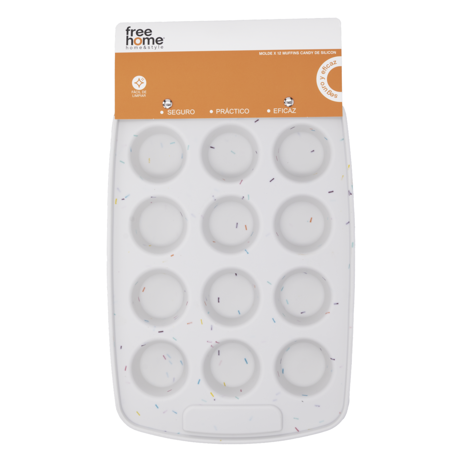 Molde Para Hornear Diseño X12 Muffins Candy De Silicon FREE HOME 1 Pieza