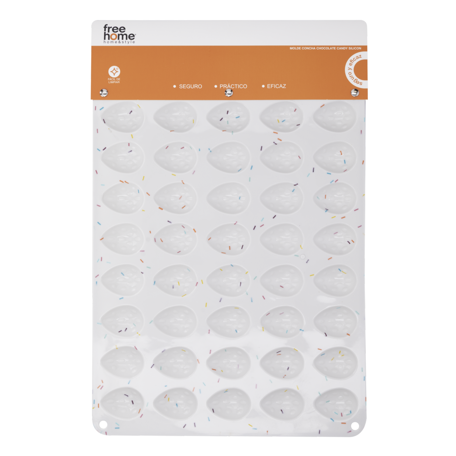 Molde Para Hornear Diseño Concha Chocolate Candy Silicon FREE HOME 1 Pieza