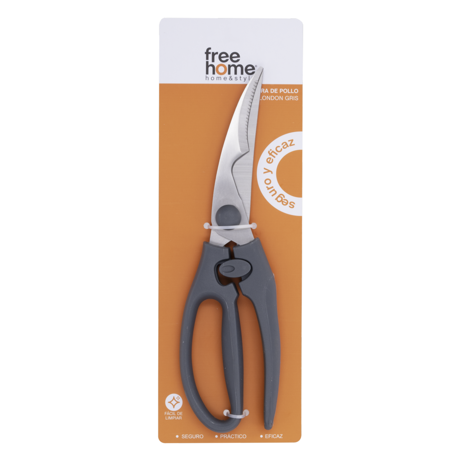 Tijera Para Pollo London Gris FREE HOME 1 Pieza