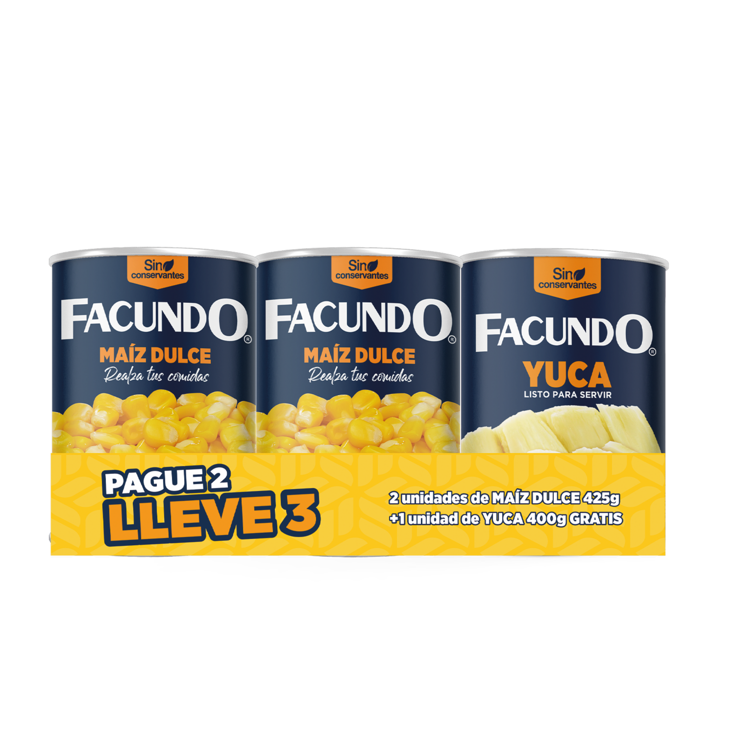 Combo Enlatados Maíz Dulce Y Yuca FACUNDO 825 G