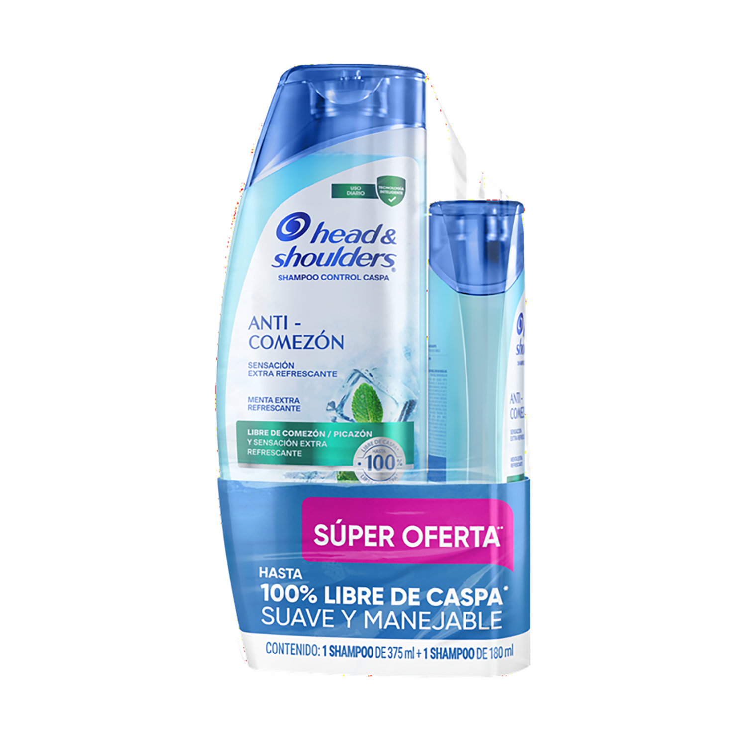 Shampoo Para Cabello Anti Comezón Combo 375&180 Ml HEAD & SHOULDERS 1 Pack