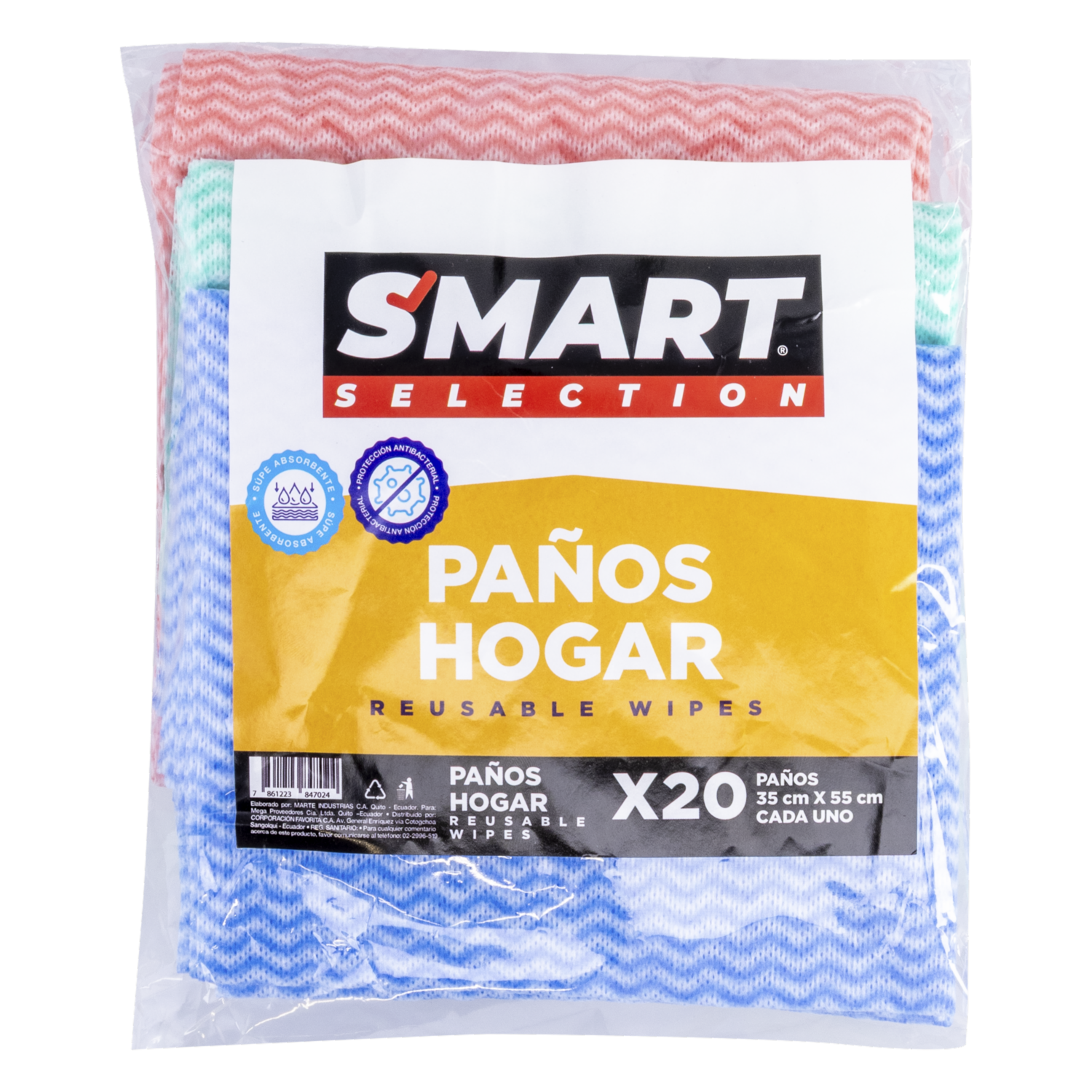 Paños Para Hogar Reusable SMART SELECTION 20 Unidades