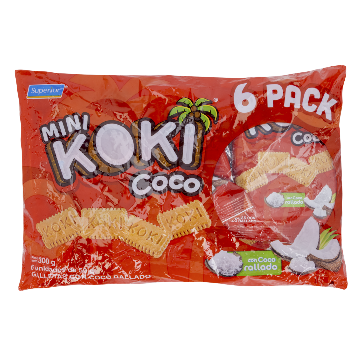 Galleta Dulce Mini Con Coco Rallado KOKI 6 X 50 G