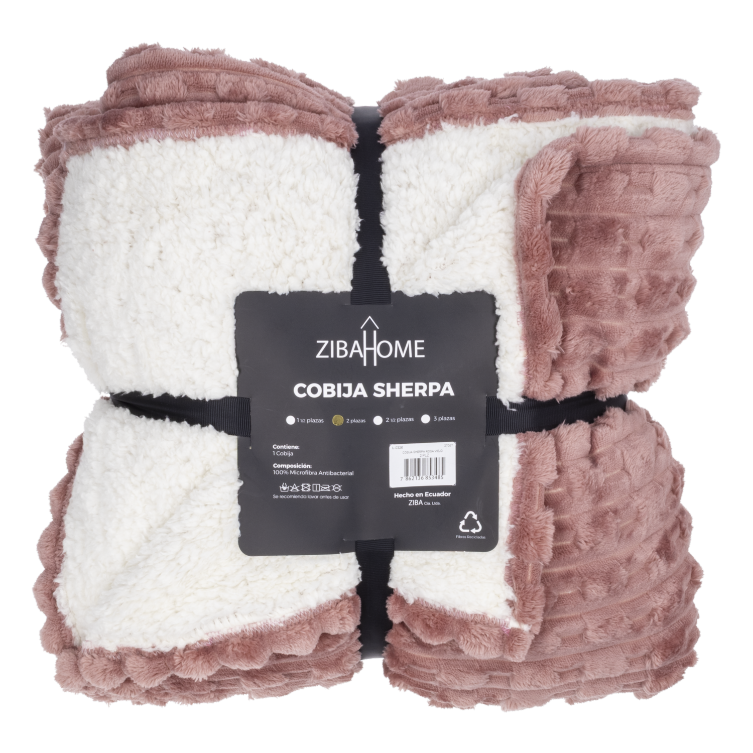 Cobija Sherpa Rosa Viejo ZIBA HOME 2 Plazas
