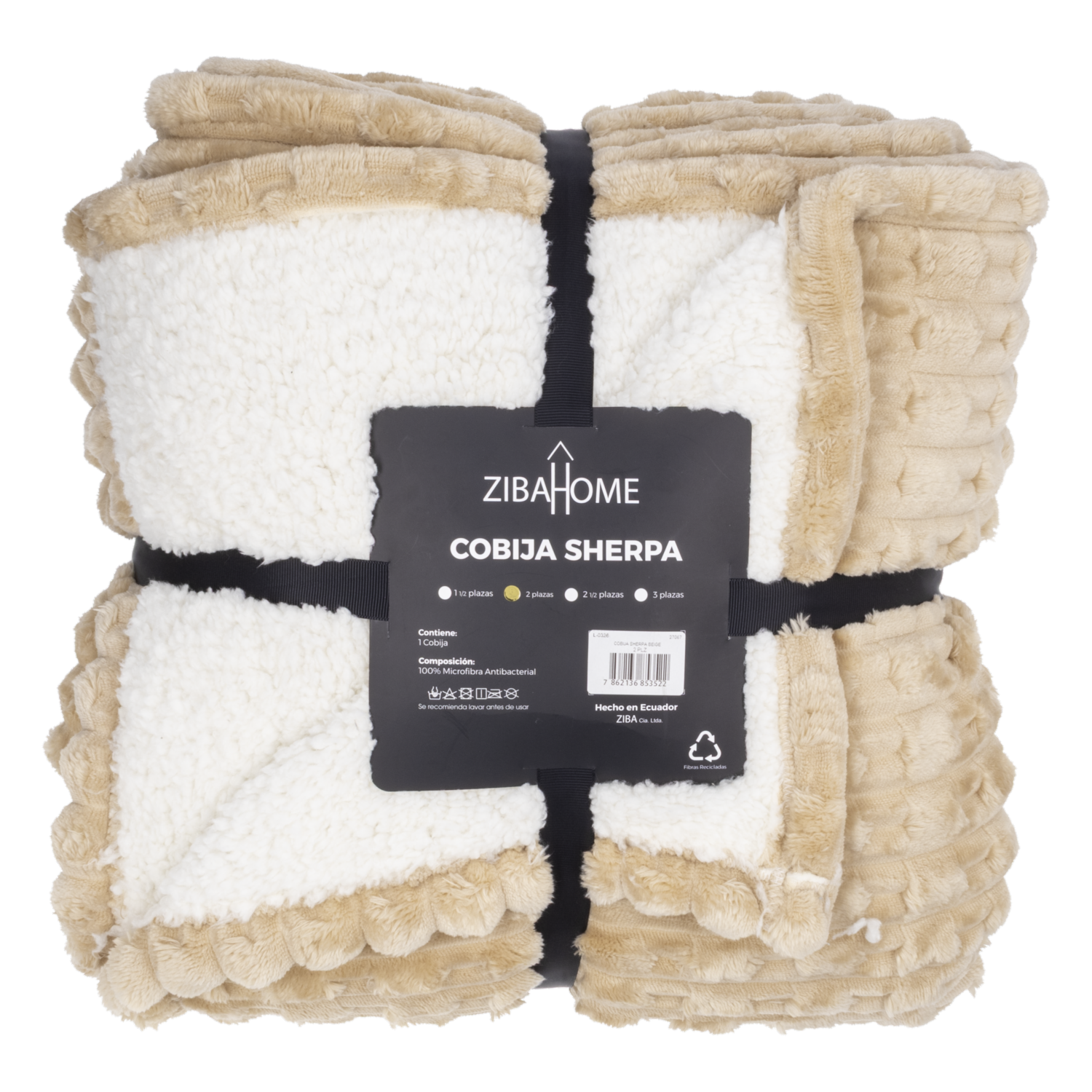 Cobija Sherpa Beige ZIBA HOME 2 Plazas