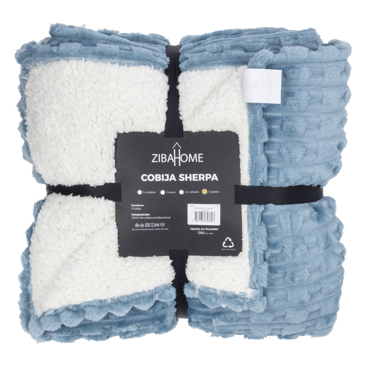 Cobija Sherpa Turquesa ZIBA HOME 3 Plazas